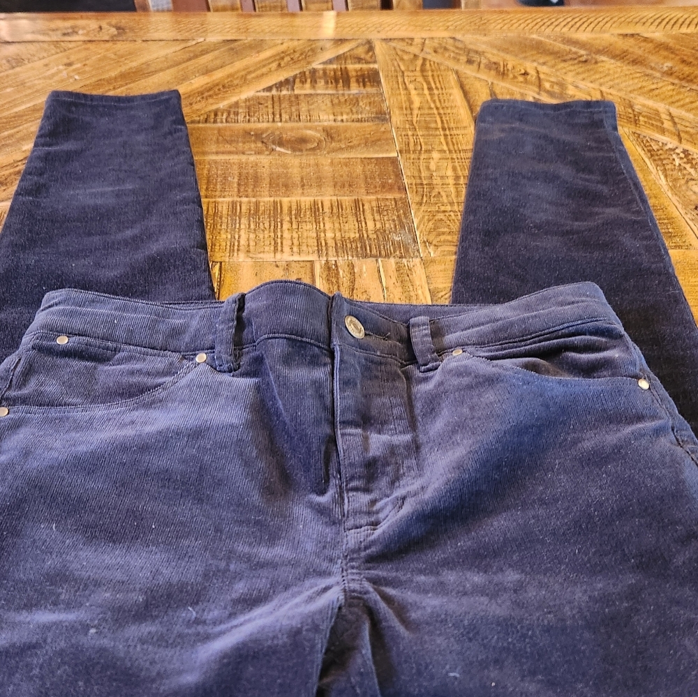 Club Monaco High Rise Skinny Cords Navy Blue Size Medium - Picture 9 of 11